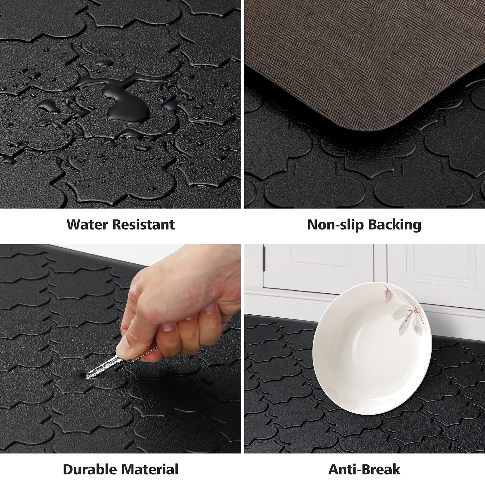 Wiselife Kitchen Mat Cushioned Anti Fatigue Floor Mat,17.3 ''X28 '', Thick Non Slip Waterproof Kitchen Rugs And Mats,Heavy Duty